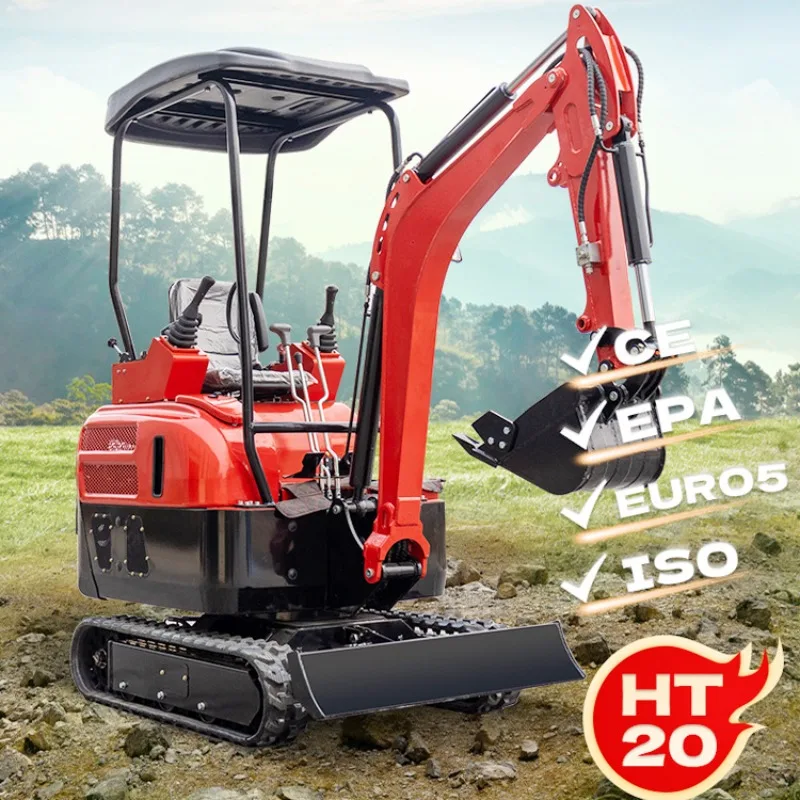 FOB Price Deposit 2 Ton Mini Excavator Crawler Hydraulic Agricultural Construction Digger HT20 Small Digging Machine