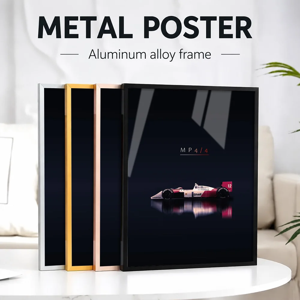 United Kingdom MP4 4 F-Racing Car Metal Poster With Aluminum Alloy Frame Customized Photo Bold Speed Style Wall Art For Garage