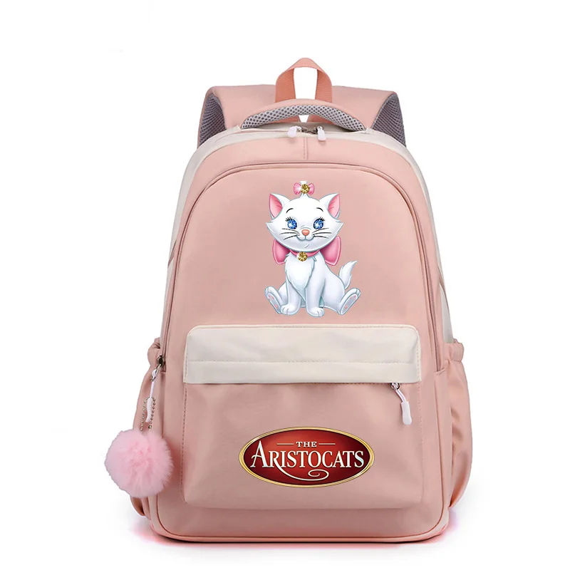 

Disney The Aristocats Marie Cat Fashion SchoolBags Popular Kids Teenager High Capacity Backpack Cute Travel Knapsack Mochila