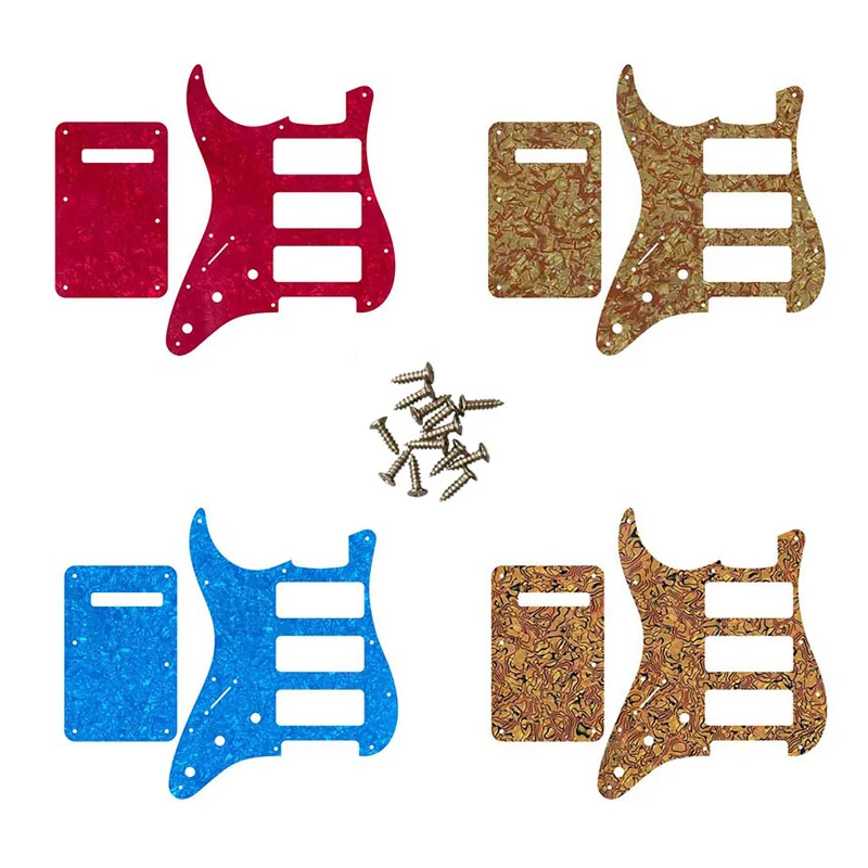 Guitar Pickguards And Screws For Left Handed US Standard ST HHH Strat Guitarra With 3 P90 Humbucker Scratch Plate & Back Plate