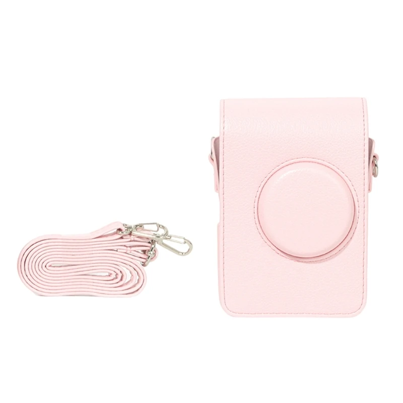 Waterproof Pink PU Leather Crossbody Camera Case For Fujifilm Instax Mini EVO Compact Storage Bag With Adjustable Strap