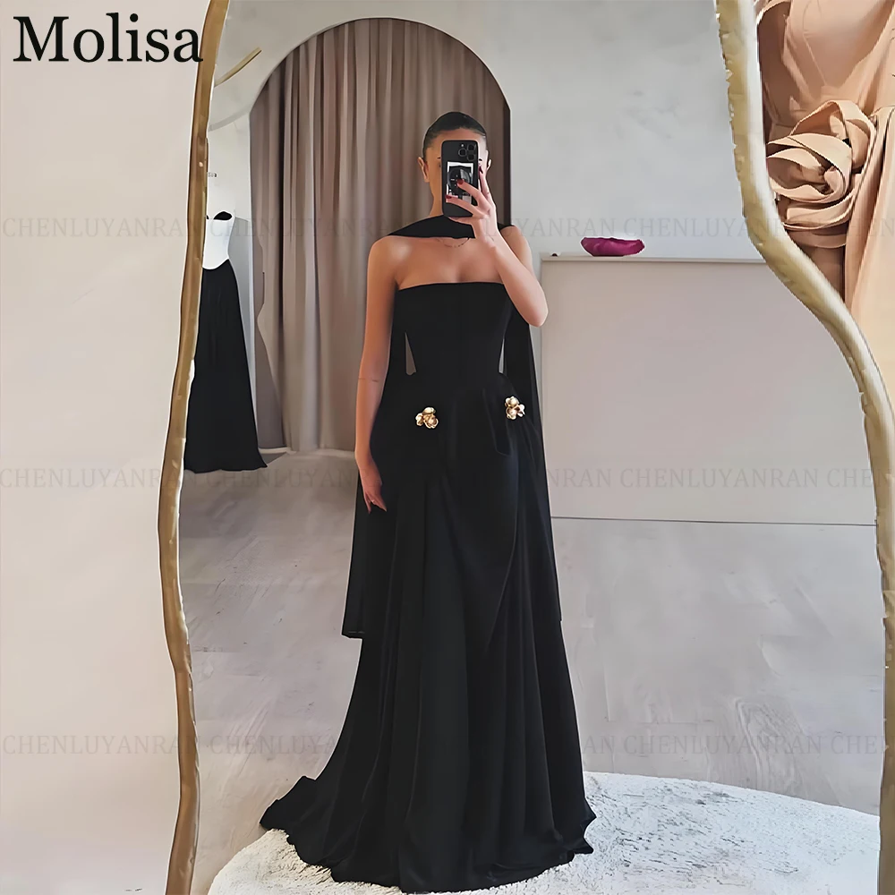 

MOLISA Customized Pearls Modern Formal Occasion Dresses 2025 A-Line Strapless Long Party Prom Dress Floor-Length Evening Gowns