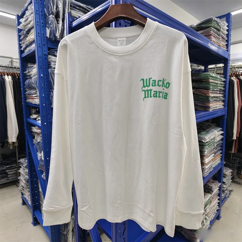Long Sleeve WACKO MARIA Goddess Print T Shirt Japan Men Women High Quality Quick Dry Loose T-shirts Tops Tee Clothes