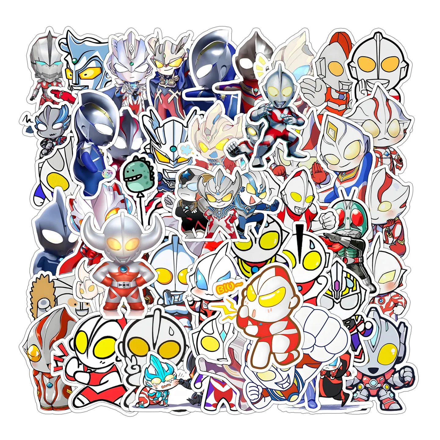 

50pcs Ultraman Cartoon Graffiti Stickers Waterproof Diy Decals For Phone Laptop Helmet Luggage Notebook Water Bottle Decor