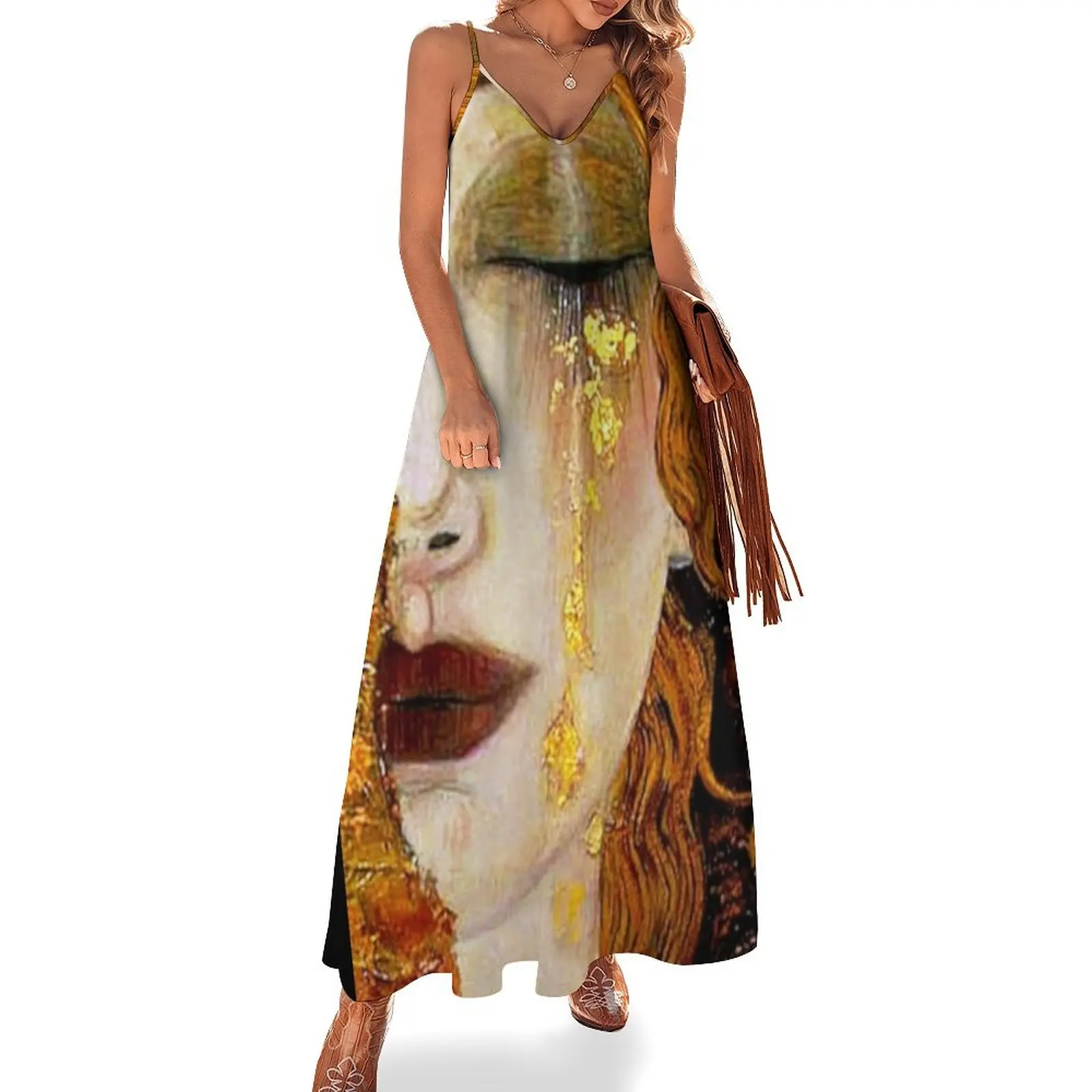 

Freya's Tears by Gustav Klimt (w/signature) Art Nouveau Symbolism Sleeveless Long Dress prom dress dresses for women 2025 Dress