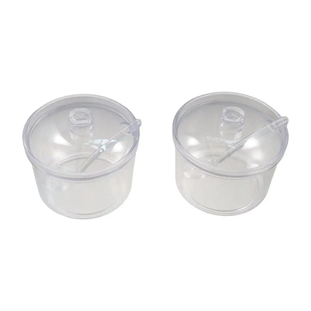 With Spoon and Lid Acrylic Sugar Bowl Anti-fall Visible Seasoning Jar Transparent Condiment Container Restaurant