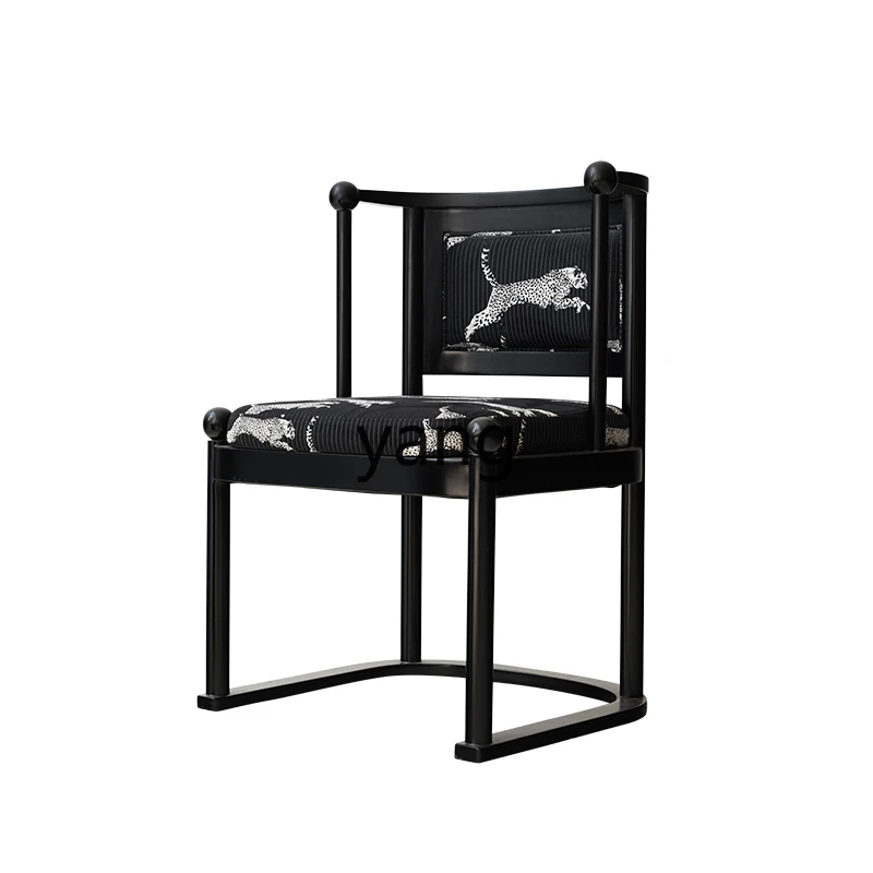 

YJQ tea chair solid wood backrest dining chair French antique dining table armchair