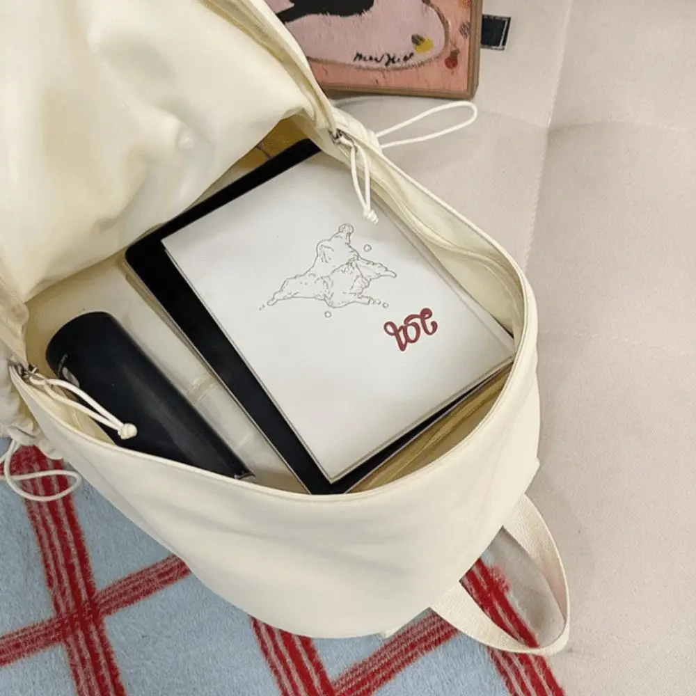 Versatile Angel Wing Backpack Solid Color Large Capacity Nylon Backpack Y2k Style Lightweight Canvas Backpack for Adults Student