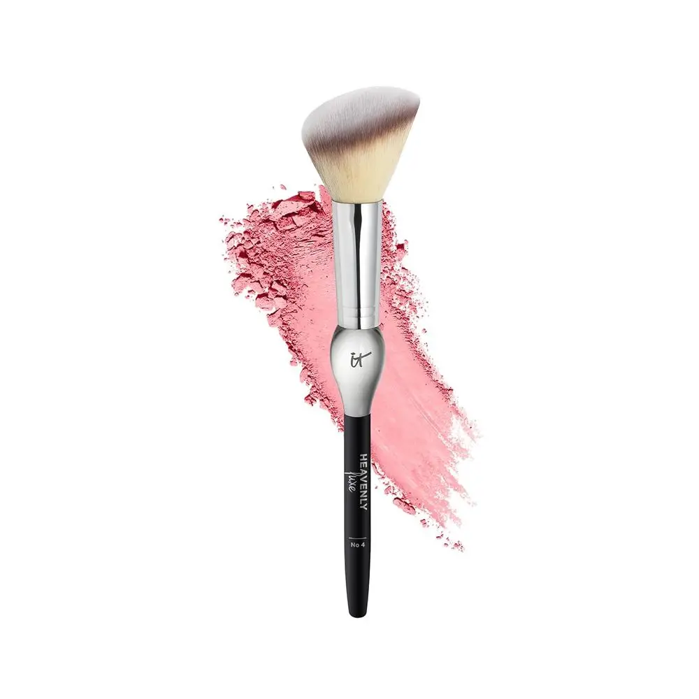

Rench Boutique Blush Brush #4 - Angled Blush Brush or Cheeks - Liquid & Powder Blush Brush - Makeup Brush With Award-Winning Hai