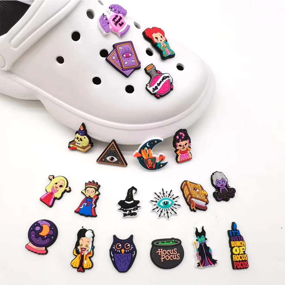 1pcs Halloween witch Shoe charm DIY Cartoon Animals Shoe Decoration Charms Kids Gift