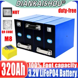 Brand new 3.2V 320ah Lifepo4 rechargeable battery GRADE A DIY 12V 24V 48V RV solar storage golf cart battery pack EU/US tax-free