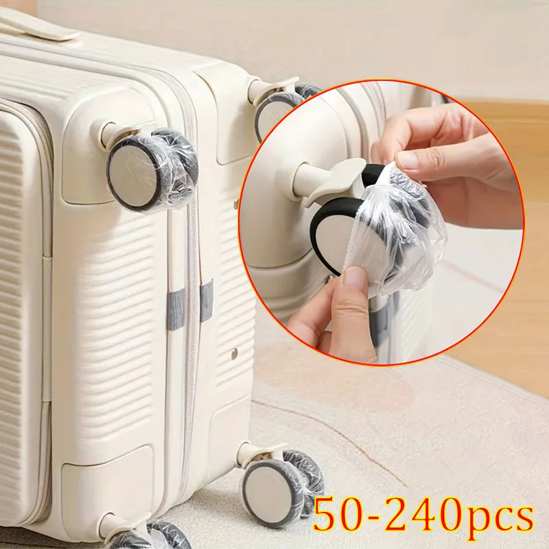 50/80pcs Luggage Wheel Covers - Dustproof Suitcase Protectors Wheel, Disposable Travel Accessories for Trolley Cases