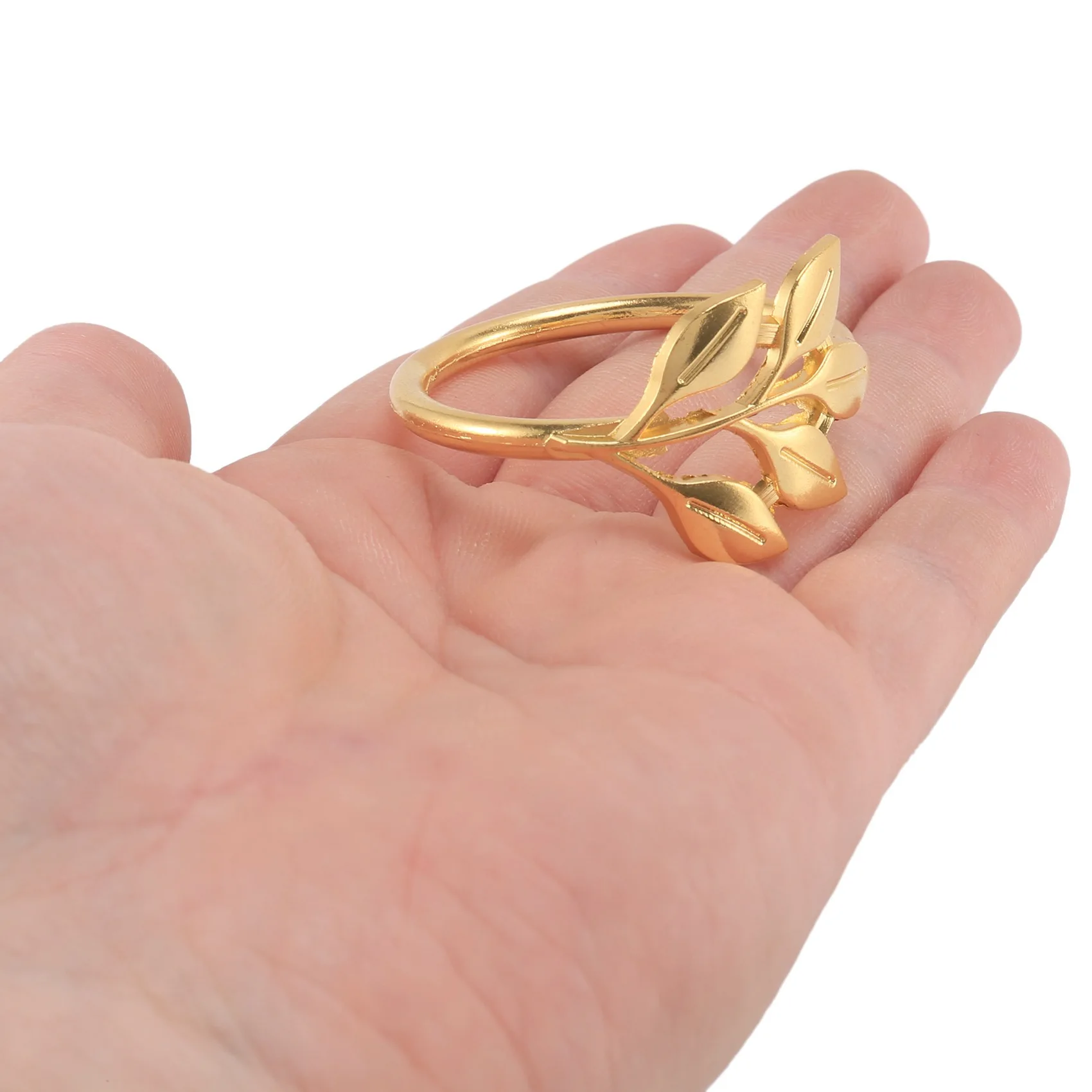 Anneau de Serviette en Or pour Décoration de Table, 6 Pièces/Lot, Motif Feuilles d'Automne, Cercle, Hôtel, Mariage, Noël