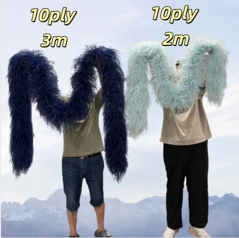 Navy Blue Ostrich Feather Boa Fluffy Plume Scarf Wrap for Wedding Dress Bridal DIY Crafts Sewing Supplies Home Decor 10 Ply