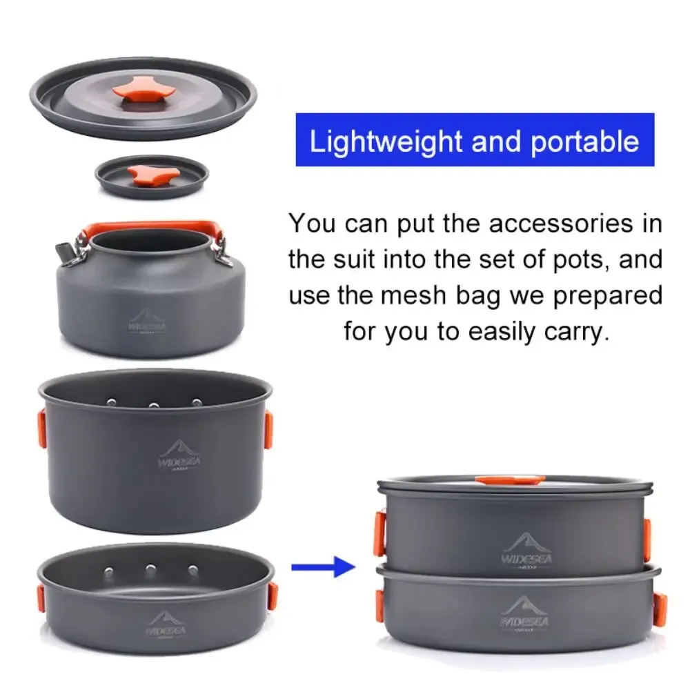 Widesea Camping Tableware Outdoor Cookware Set Pots Tourist Dishes Bowler Kitchen Equipment Gear Utensils Hiking Picnic Travel image 5