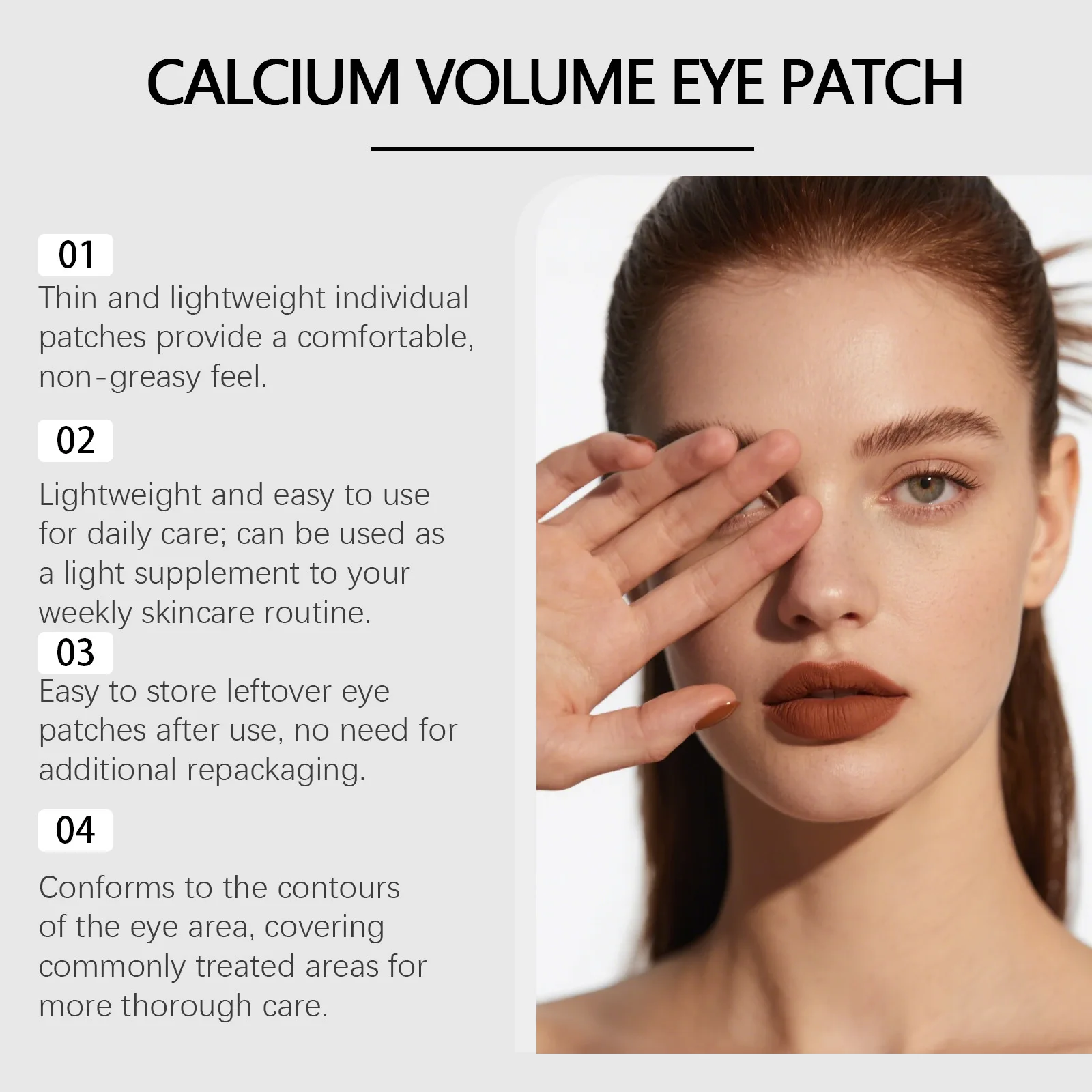 Calcium Volume Eye Patch Lift Firm Eye Skin Smooth Fine Lines Brighten Dark Circles Reduce Eye Puffiness Moisturizing Eyes Mask