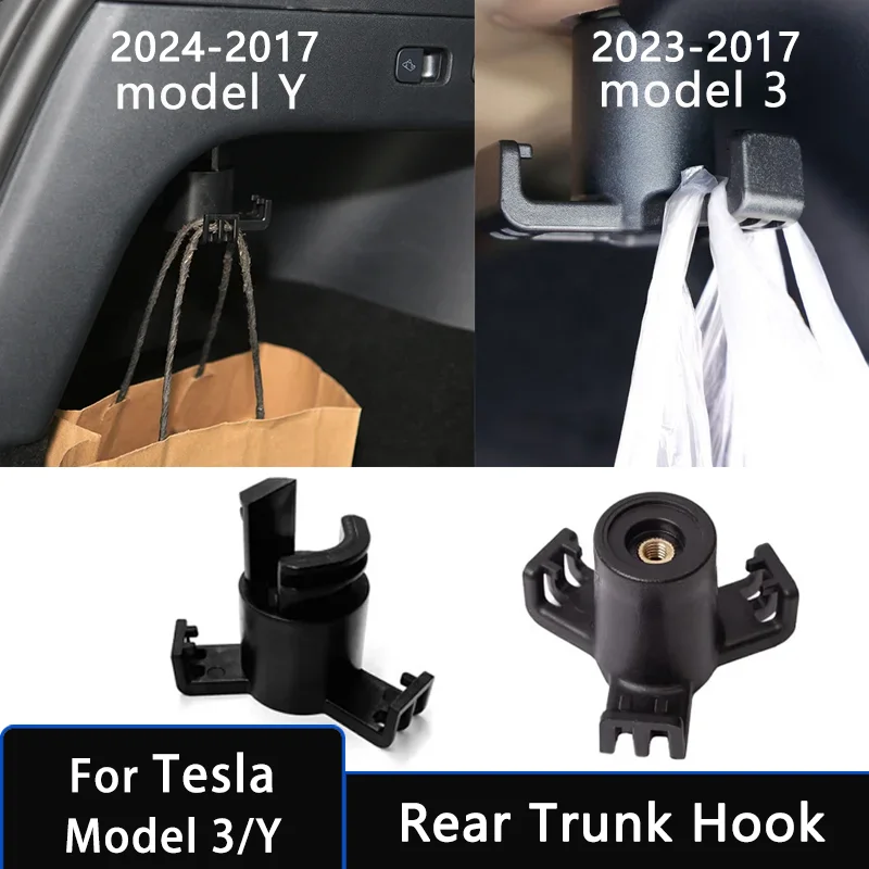 

Model Y 2024 Rear Trunk Hook For Tesla Model 3 Cargo Grocery Shopping Bag Holder Umbrella Hanger Storage Car Interior Accessory