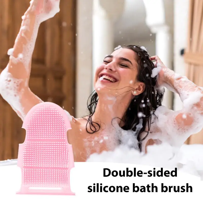 Silicone Body Scrubber Double-Sided Massager Shower Scrub Gloves Body Brushes For Sensitive Skin Dry Skin Oily Skin Combination