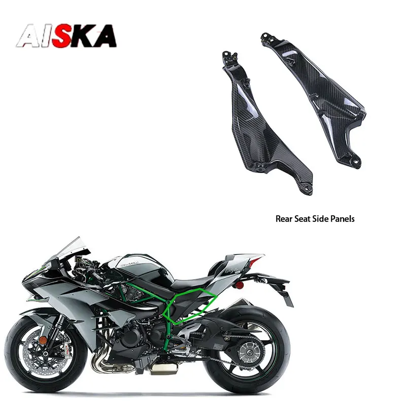 100% 3K Carbon Fiber Motorcycle Modified Accessories Rear Seat Side Panels Frame Fairings For Kawasaki H2 H2R 2015 - 2023 2024