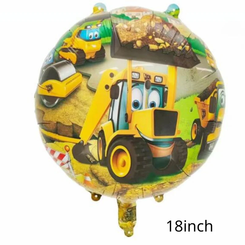 Farm Tractor Aluminum Film Balloon Cartoon Man Cow Excavator Engineering Vehicle Air Ball Kids Birthday Gift