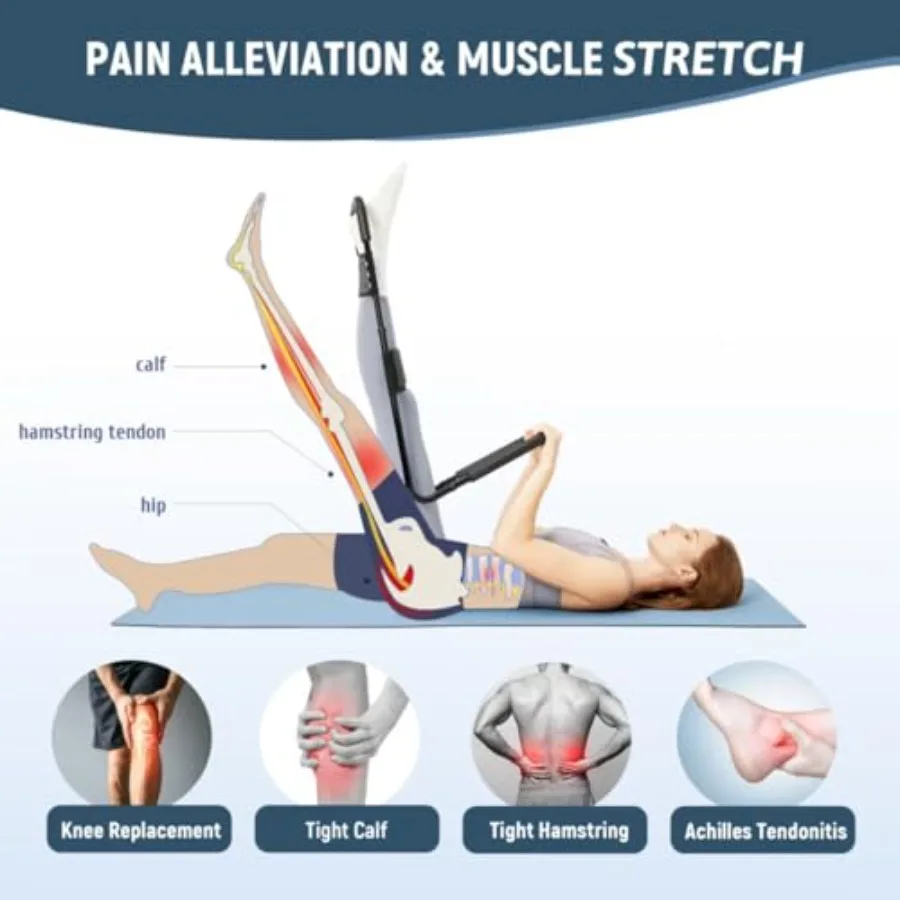 Hamstring Stretcher for Knee Extension and Pain Relief, Adjustable Low Back, Calf, Leg and Hip Stretching Device for Flexibilit