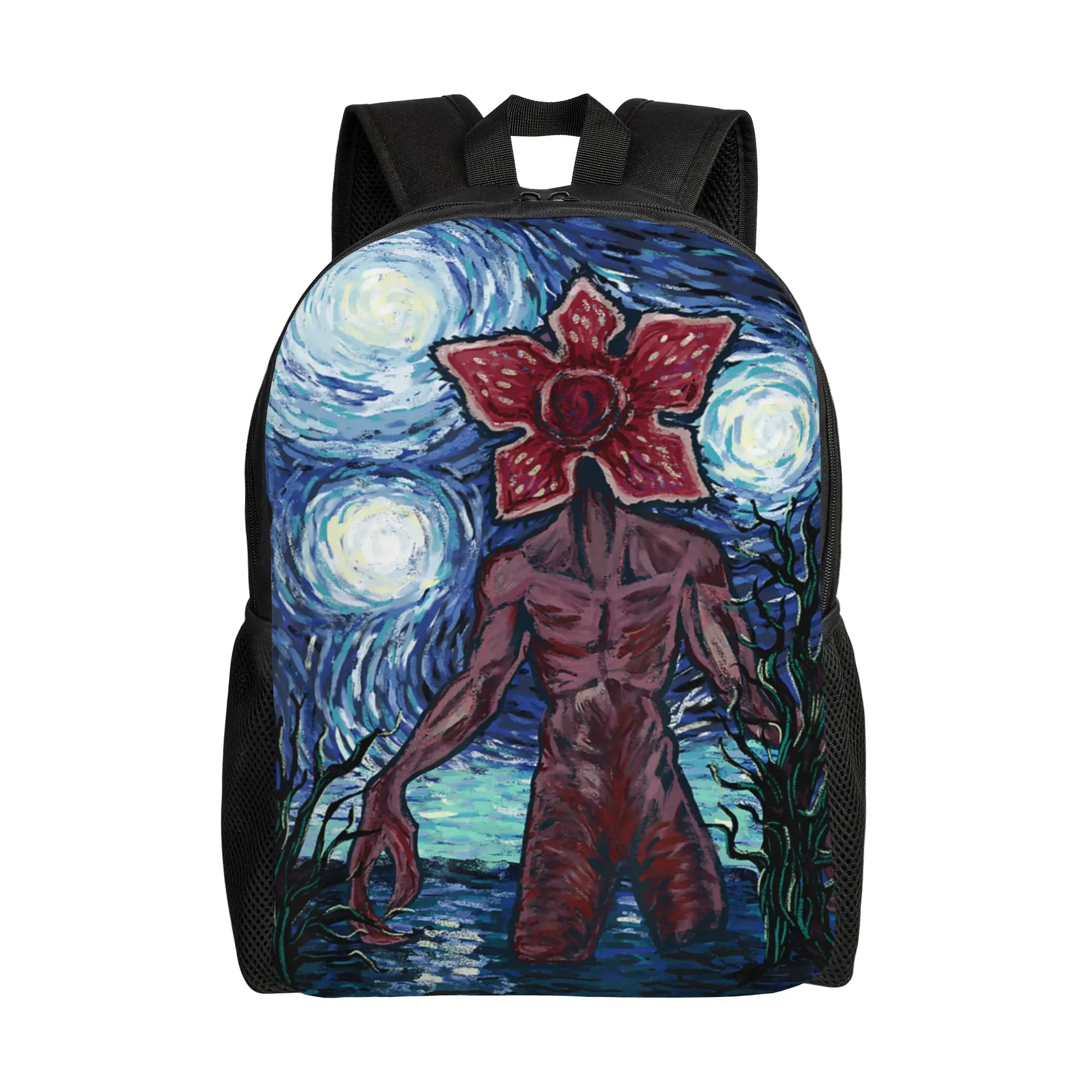 Demogorgon Starry Night Style Strangering Backpack Hiking Backpacks Women Men Aesthetic School Bags Design Lightweight Rucksack