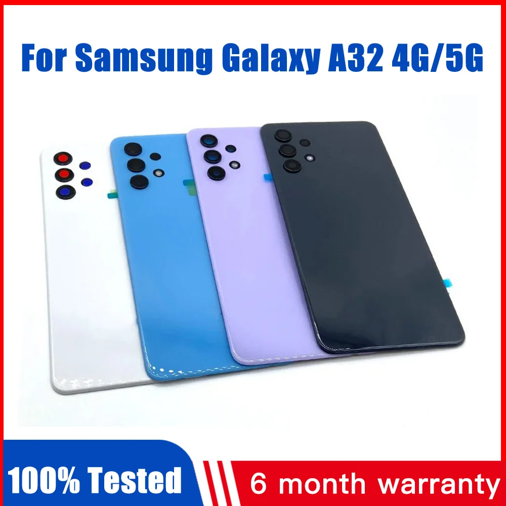 Tested New For Samsung Galaxy A32 4G Battery Cover Rear Door Housing A325 Case For SAMSUNG A32 5G Back A326 Cover With Lens