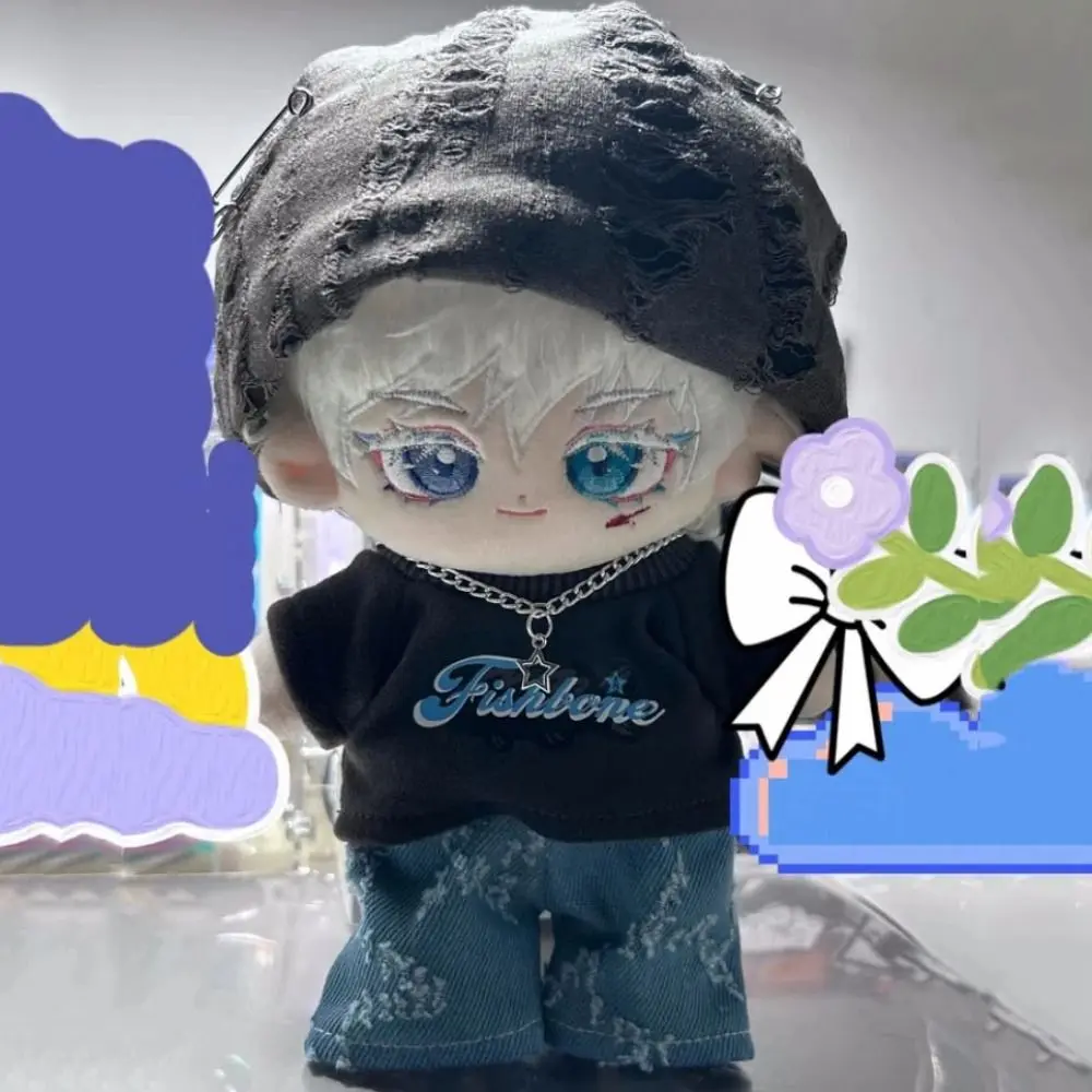 

Street Style 20cm Cotton Doll Clothes Hoodie Jeans Idol Doll Clothes Cool Sport Plush Doll Clothes Doll Accessories