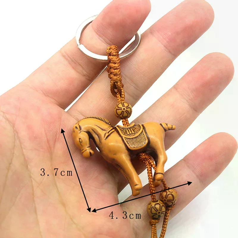Cute Lifelike Animal Elephant Keychain Carving Riches Lucky Key Chain Pendant 3D Engraving Pendant Bags Key Holder Jewelry