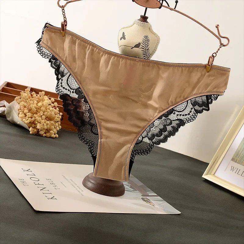 Panties Europe and The United States Sexy Lace Summer Silky Breathable Comfortable Simple Women's Triangle Underwear panties