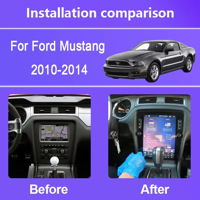 12.1 inch Vertical Screen Radio For Ford Mustang 2010-2014 Carplay GPS Navi Android Car Multimedia Video Player Stereo headUnit