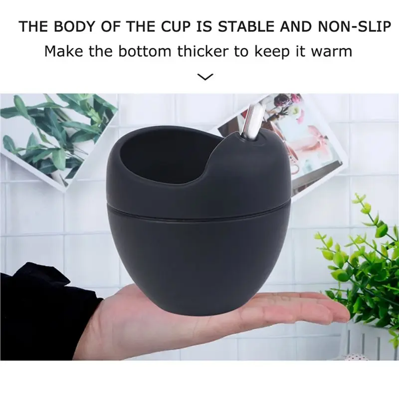 【THANKSGIVING DAY】2X Black 5Oz 180M Silicone Yerba Mate Cup Set Tea Cup With Stra For Gift