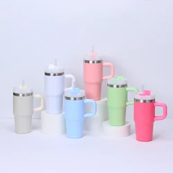 Mini 14oz Stainless Steel Tumbler Insulation Coffee Cup Water Bottle Mug With Straw In-Car Vacuum Flasks Mug For Holiday Gifts