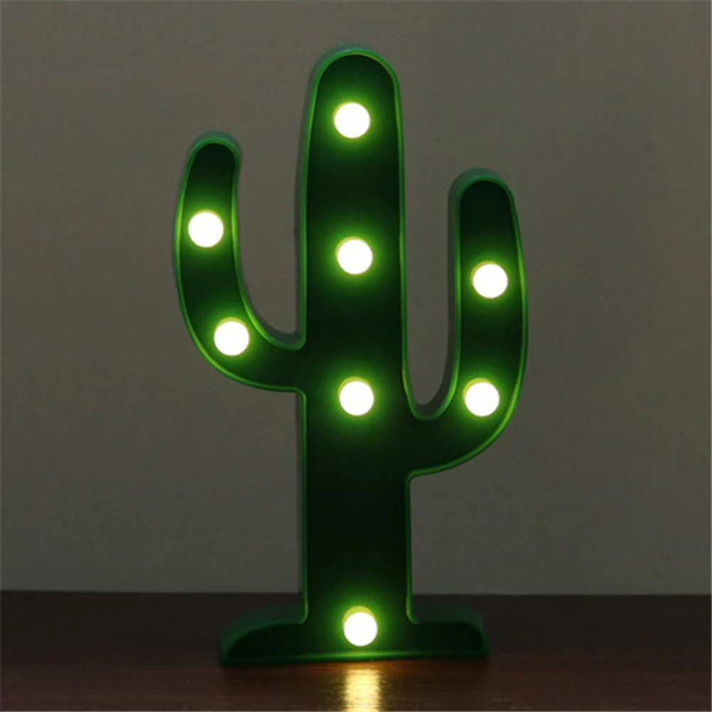 

Cactus LED Light 8 LED Cactus Night Lamp Durable Plastic Home Decor Operated Gifts Kids Room Party Wedding Christmas