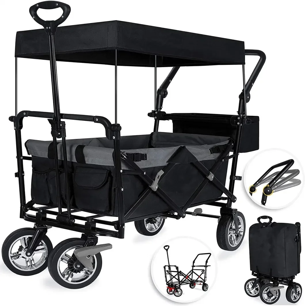 Beach Trolley Folding Camping Outdoor Wagon Camping Cart Camp Fold Wagon