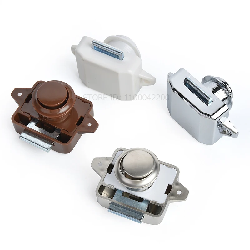 5 Pieces 26mm Push Button Latches Cabinet Door Catch Keyless Camper Car Push Lock for RV Cupboard Motorhome