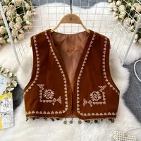 2024 Bohemian Tank Tops Knitted Women V-neck Sleeveless Indie Folk Fashion Vest for Woman Vintage Summer Almighty