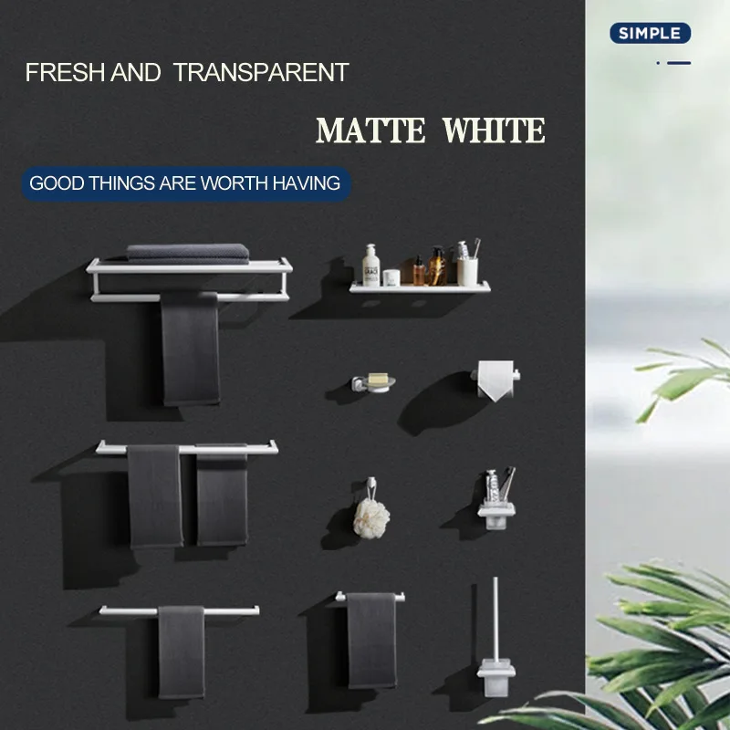 

American Towel Rack Set 304 Stainless Steel Bathroom Pendant Paper Towel Rack Hook Single Rod