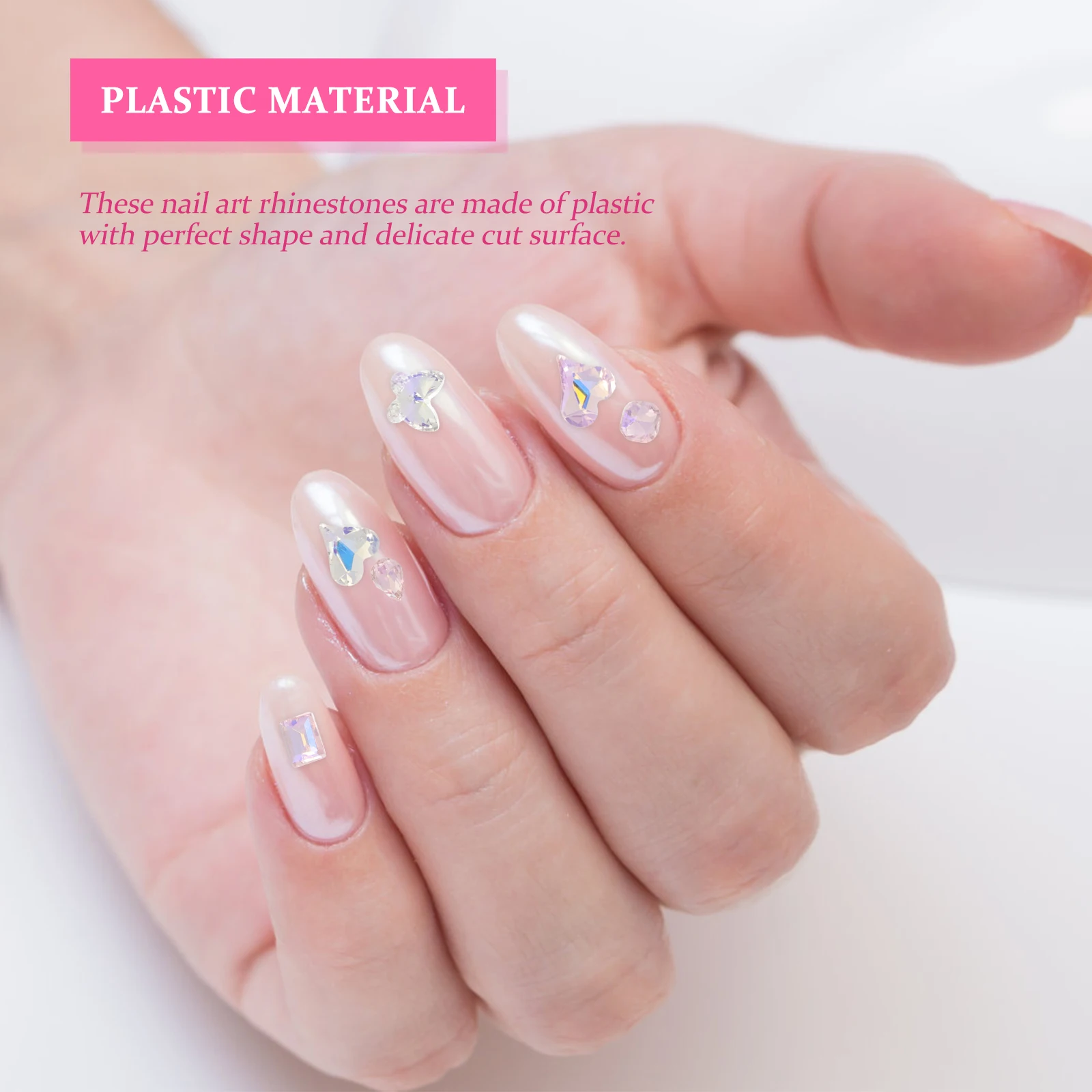 

40pcs Rhinestones Plastic Gems Craft nament Durable Charm Nail Craft Decors DIY Manicure Art Decorations Flatback