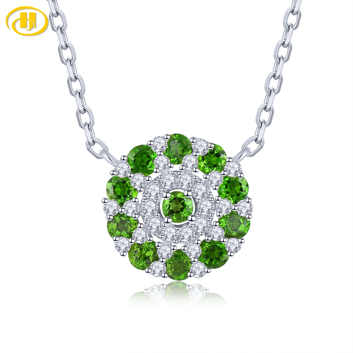 Natural Chrome Diopside Sterling Silver Pendants 1 Carat Genuine Gemstone Women Exquisite Style S925 Fine Jewelrys Gifts