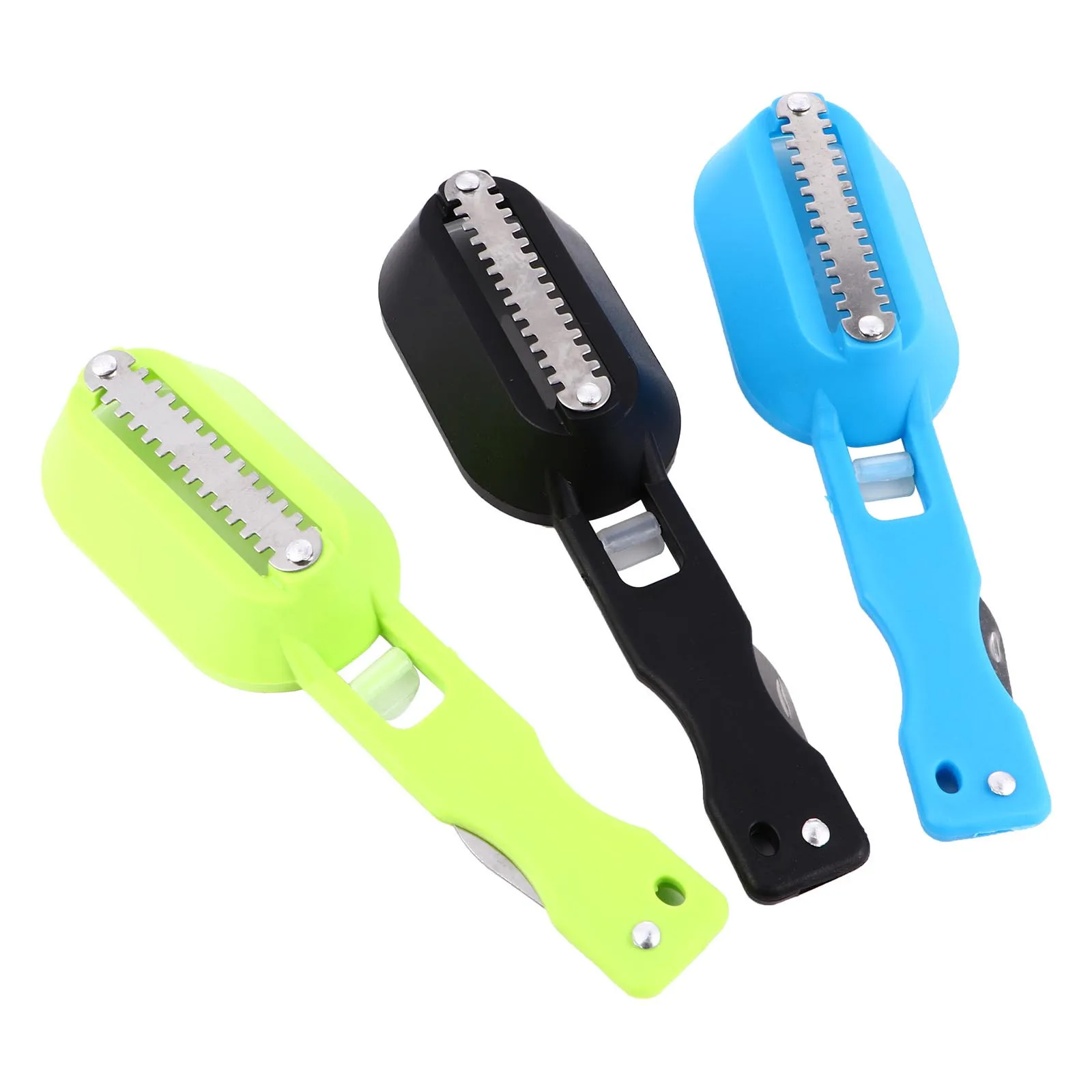 

3Pcs Fish Scale Scraper Premium Metal Teeth Design Fast Scales Removal Without Cutting Flesh Kitchen Utensil Portable Wall
