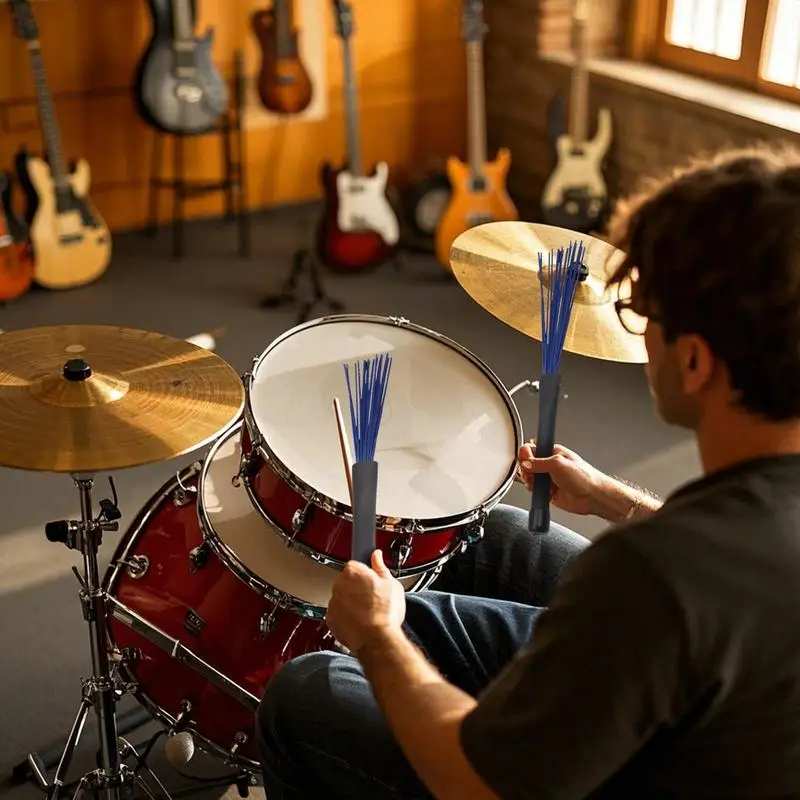 Барабанная щетка, тихая нескользящая эргономичная барабанная проволока, ударные щетки, профессиональный инструмент, инструмент для тренировки барабанов, ударные инструменты