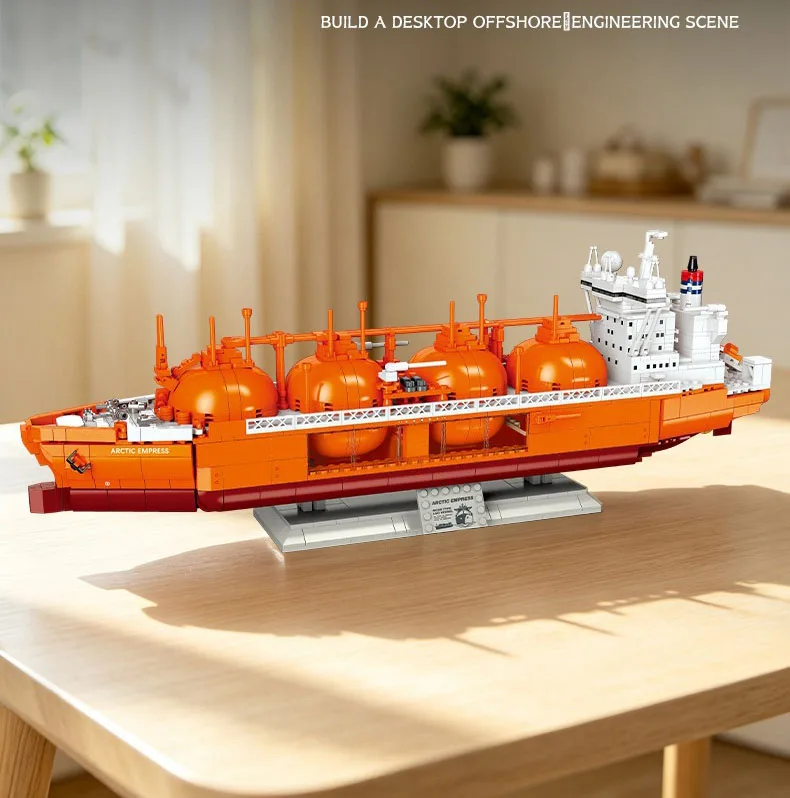 Idea Boat Baustein-Set MOSS-Typ LNG-Vesselträger Schiffsmodell-Bausatz Konstruktions-Bausteine Sammlerstück Heimdekoration als Geschenk – Detail 8
