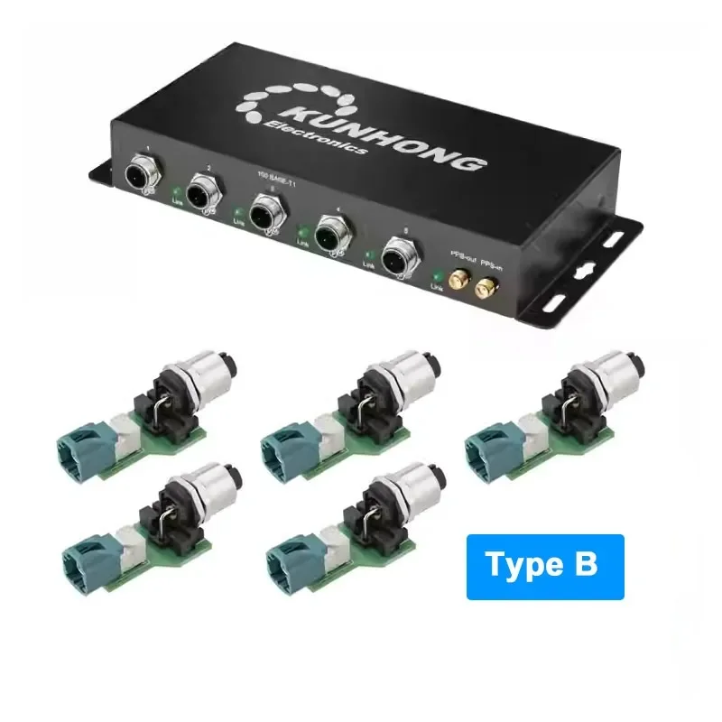 KUNHONG KH-ATSW100A 7-Port TSN AVB Automotive Ethernet Switch+ 5pcs Connectors for TE MATENET