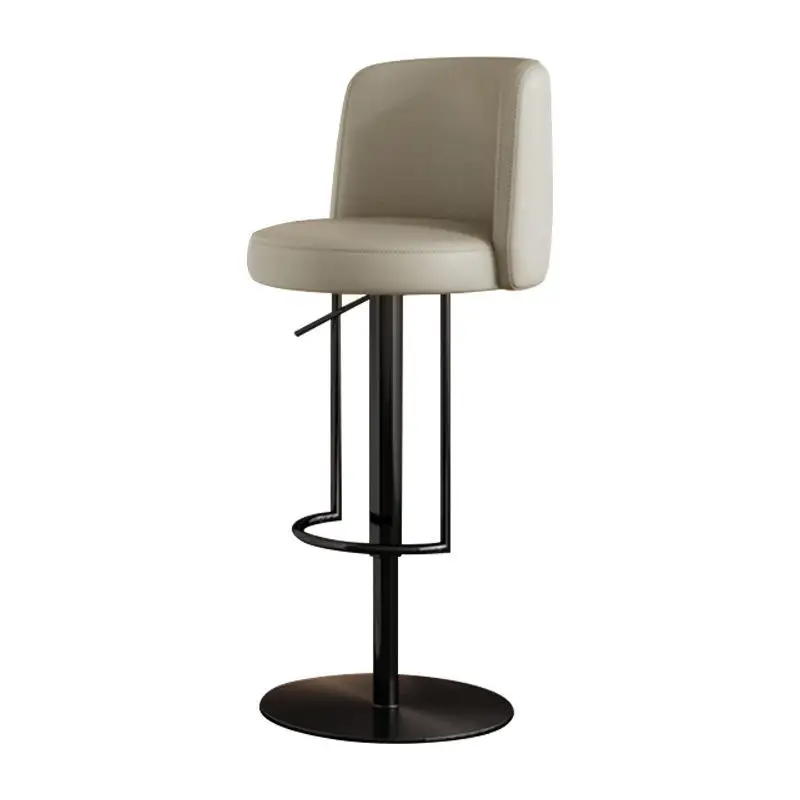 Modern European Upholstered Adjustable Swivel Bar Stool with Backrest Multi Color for Bar Kitchen Island Home Cafe Dining