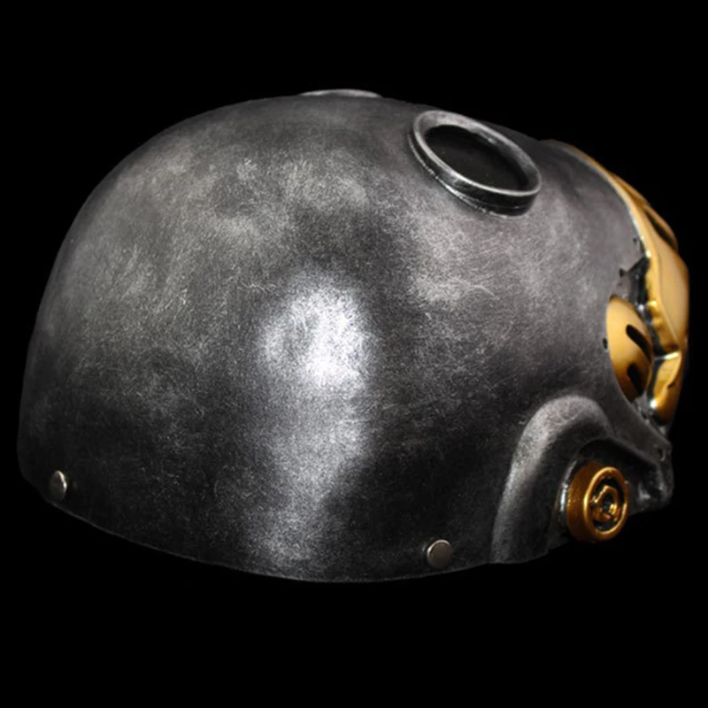 إصدار قناع الراتنج على شكل عقارب الساعة للهالوين Steampunk مع شريط مرن قابل للتعديل بتصميم ثلاثي الأبعاد مرسوم يدويًا للحفلات التنكرية