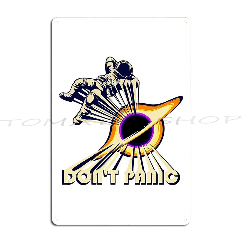 Dont Panic Metallschild für Wohnzimmer, personalisiertes Garagen- und Club-Design, Blechschild-Poster