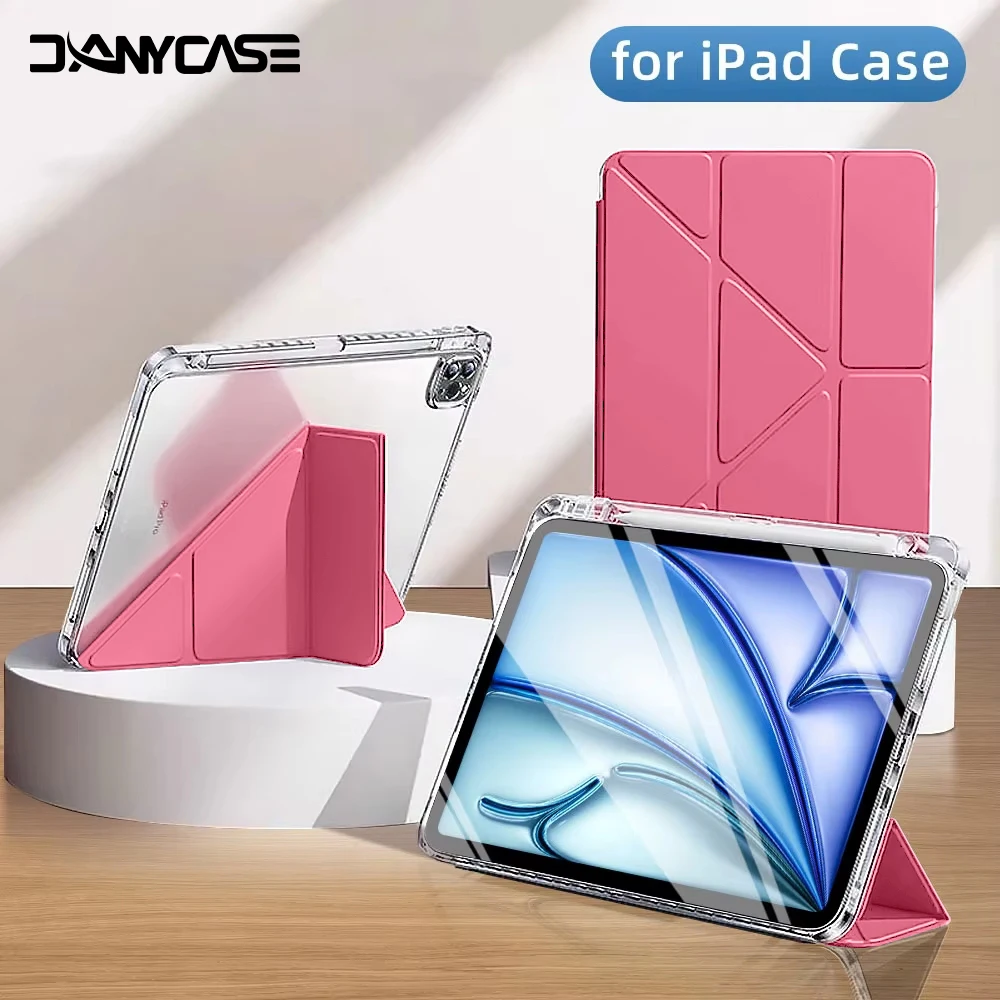 For iPad A16 11th Generation Case for iPad 10th Generation Case Air 4 5 11 13 M2 M3 M4 Pro 11 Pro 12.9 Case with Pencil Holder