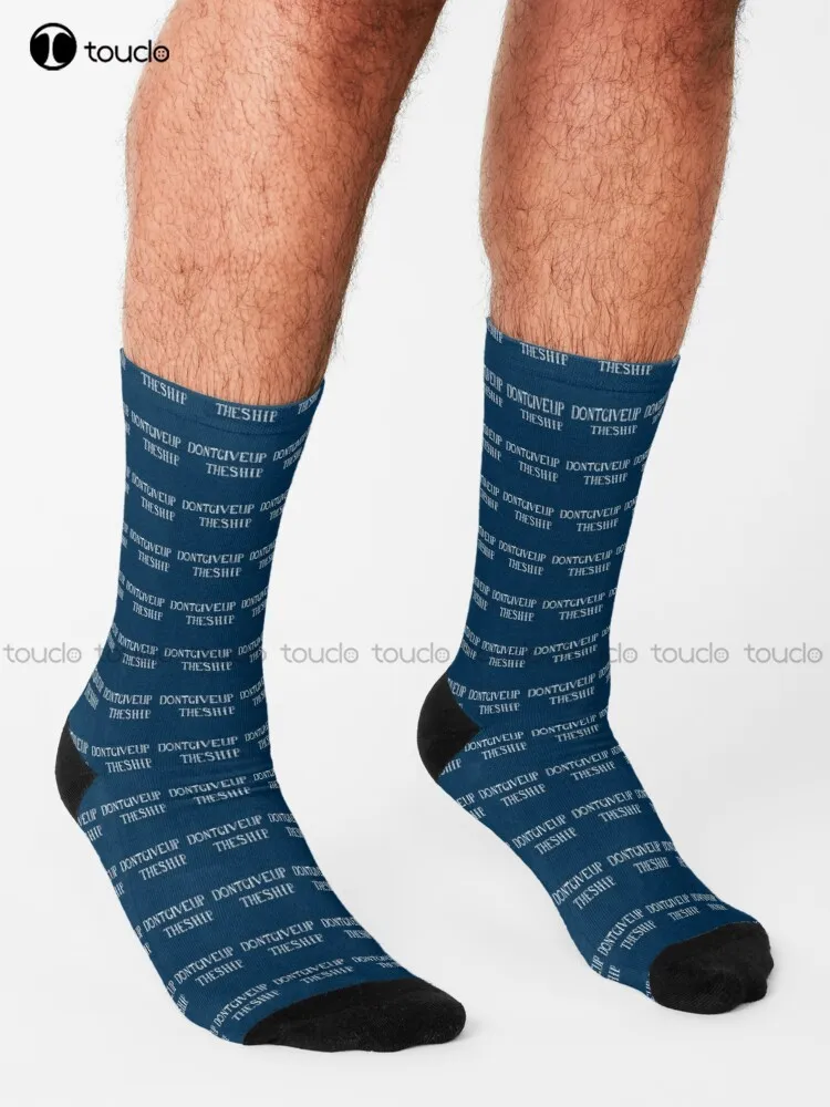 The Perry Battle Flag (Don'T Give Up The Ship/Commodore Perry Battle Flag) Socks Mushroom Socks Design Happy Cute Socks  Art