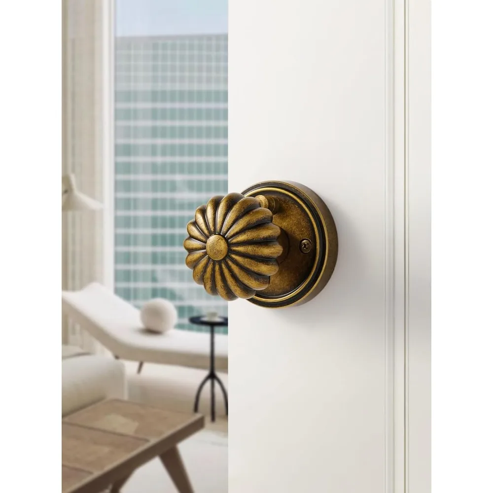 Antyczne mosiężne klamki do drzwi w stylu vintage - retro uchwyty do drzwi wewnętrznych do łazienki i sypialni, gałka ze stopu aluminium w klasycznym stylu
